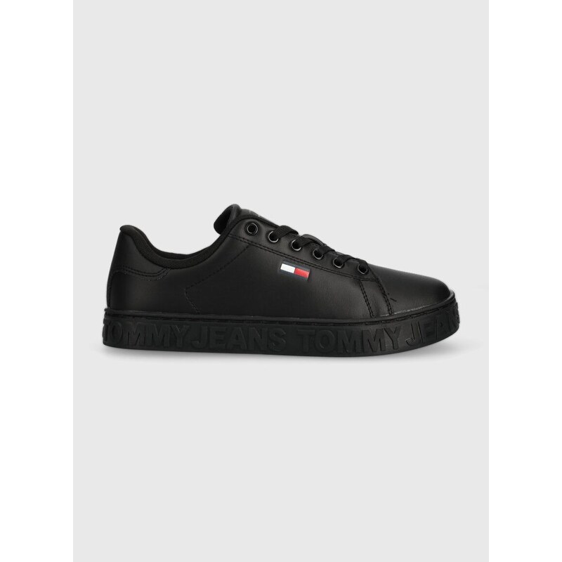Kožené sneakers boty Tommy Jeans COOL SNEAKER černá barva, EN0EN02042