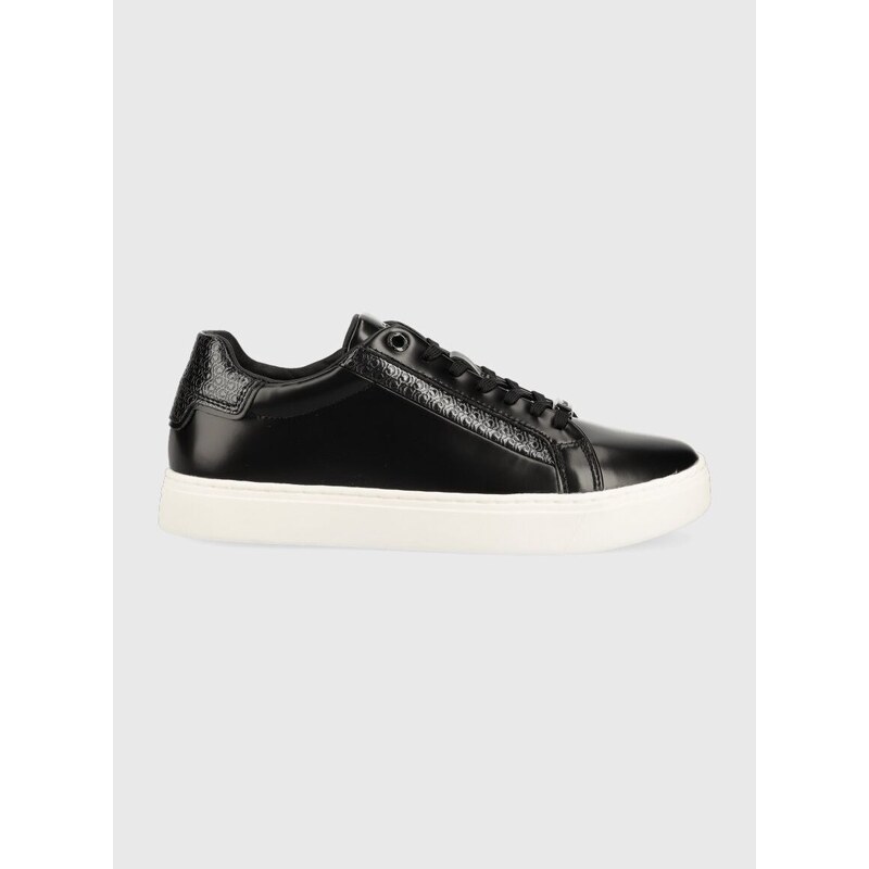 Kožené sneakers boty Calvin Klein CLEAN CUP LACE UP-NA černá barva, HW0HW01592