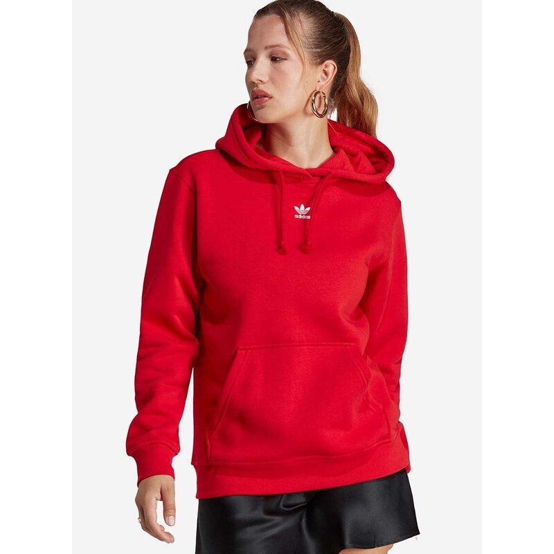 Mikina adidas Originals Adicolor dámská, červená barva, s kapucí, hladká,  IA6416-red - GLAMI.cz