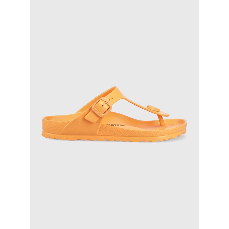 Žabky Birkenstock Gizeh dámské, oranžová barva, na plochém podpatku, 1025599