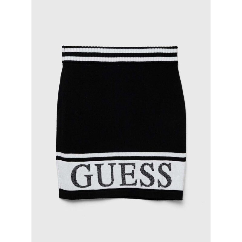 Dětská sukně Guess černá barva, mini