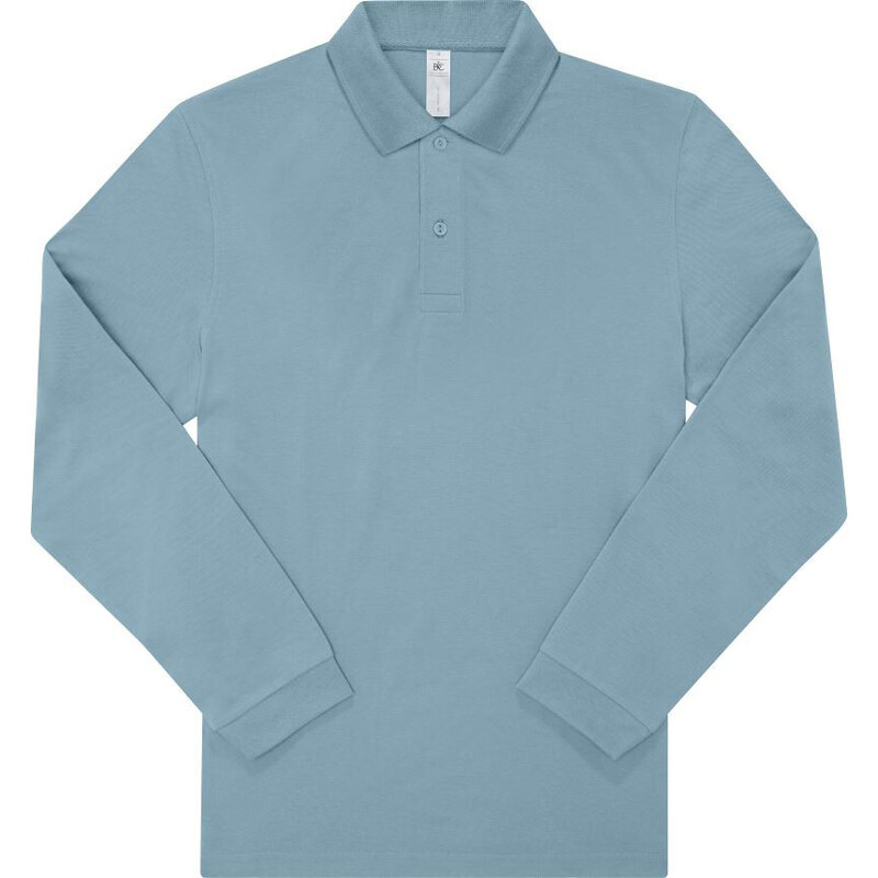 B&C Collection Pánské bavlněné piqué polo s dlouhým rukávem 210