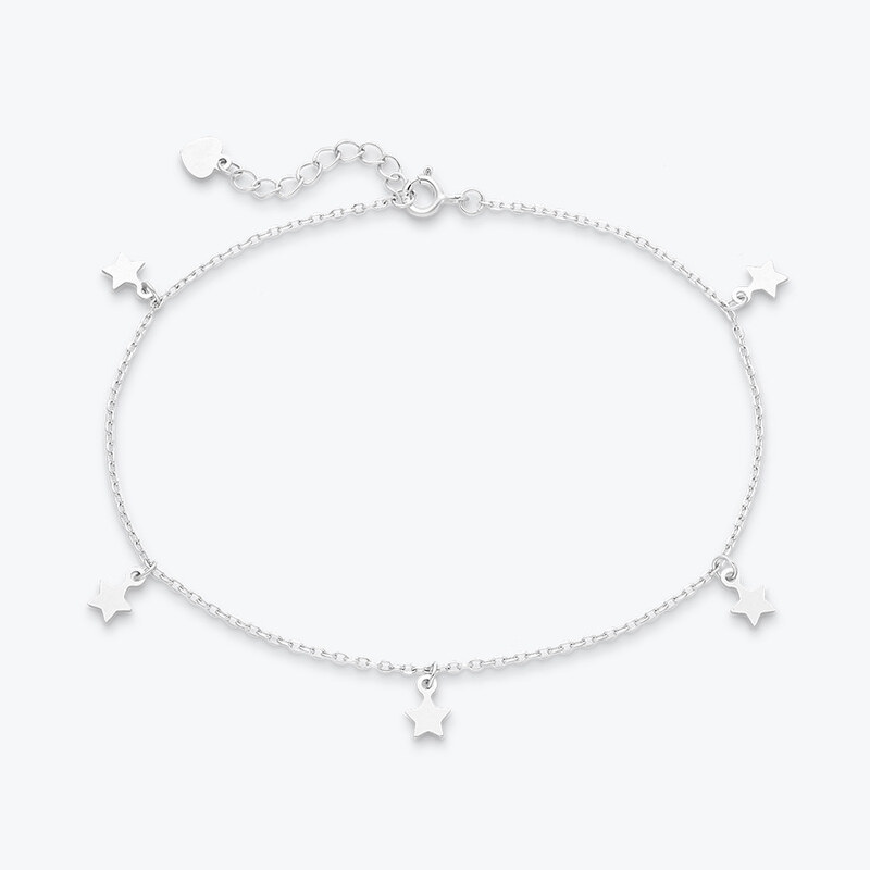 Estemia Stříbrný řetízek na nohu Hvězdičky - Ag925 82805524