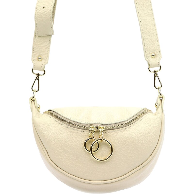 Dámská kožená crossbody kabelka Luka 20-033 krémová 82810519