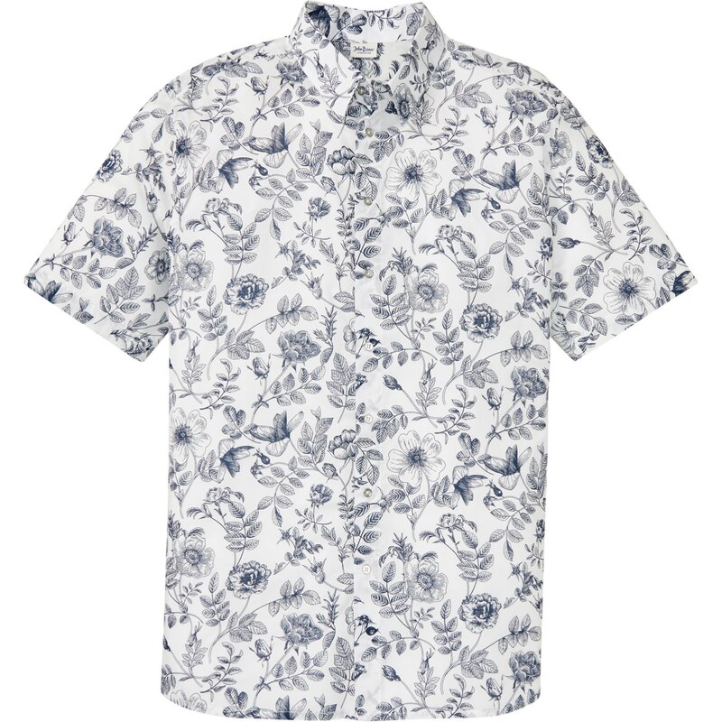 bonprix Košile z lehkého letního materiálu, krátký rukáv Bílá