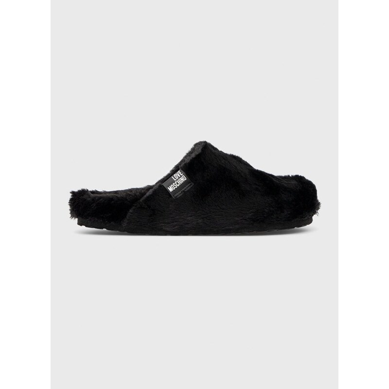 Pantofle Love Moschino černá barva
