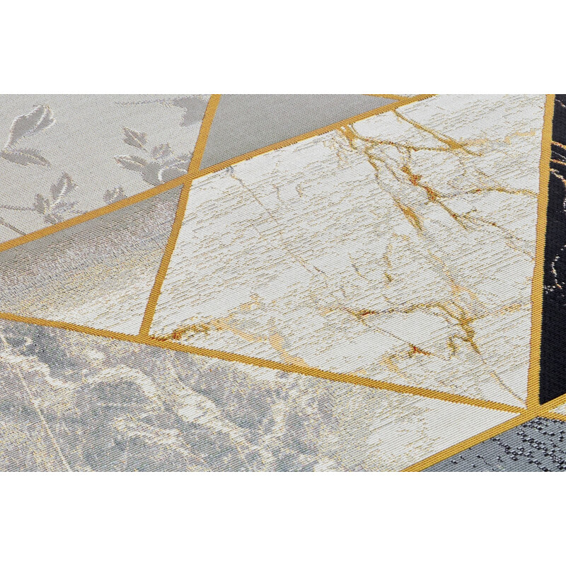 Hanse Home Collection koberce Kusový koberec Flair 105610 Noble Black Grey Gold – na ven i na doma - 80x165 cm