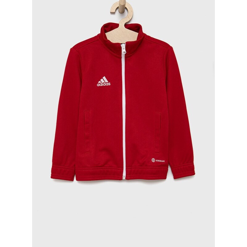 Dětská mikina adidas Performance H57563 červená barva, hladká