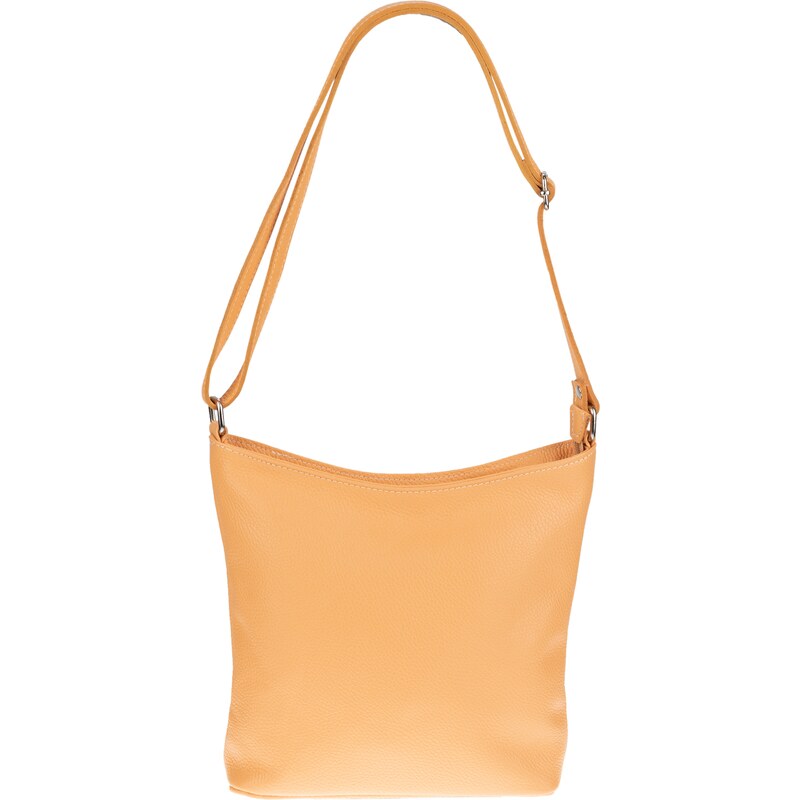 Oranžová kožená italská crossbody kabelka Ebe Arancio Chiaro