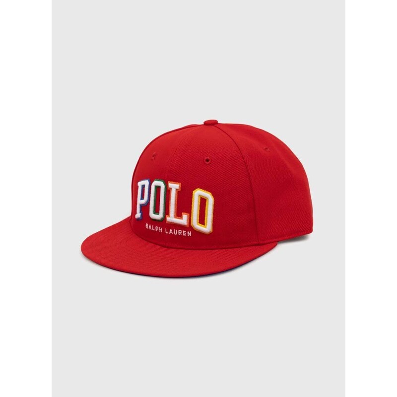 Kšiltovka Polo Ralph Lauren červená barva, s aplikací