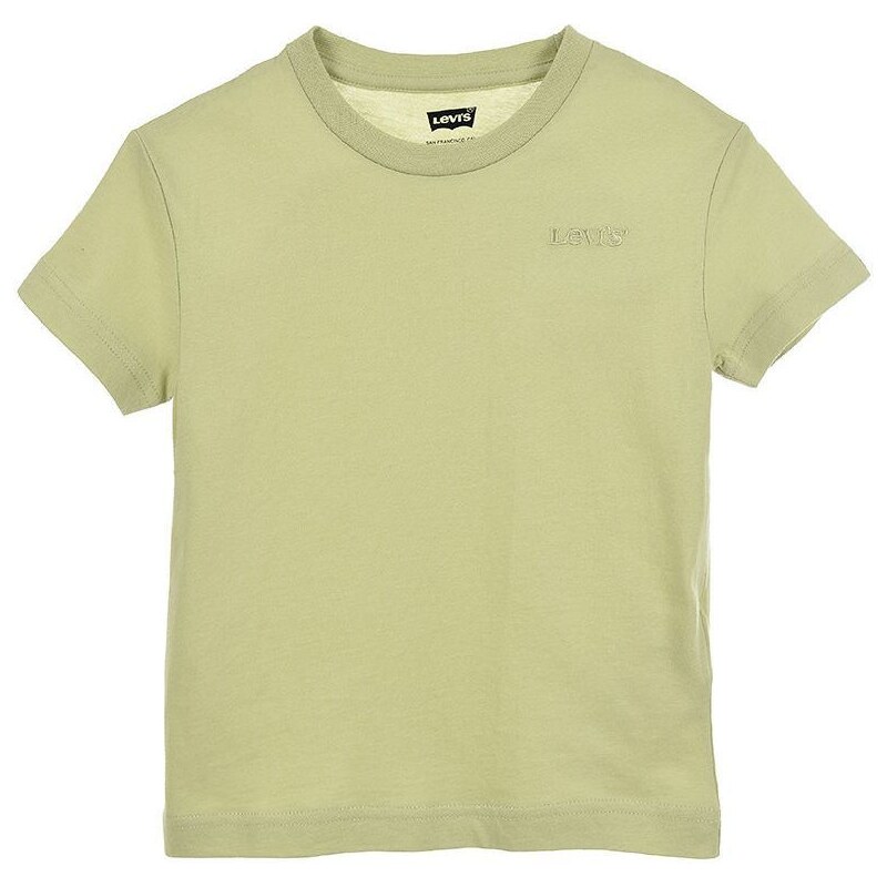Dětské bavlněné tričko Levi's zelená barva