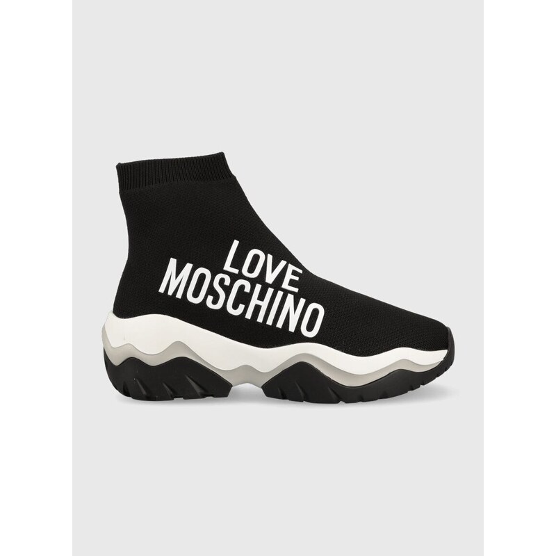 Sneakers boty Love Moschino Sneakerd Roller 45 černá barva, JA15564G1G