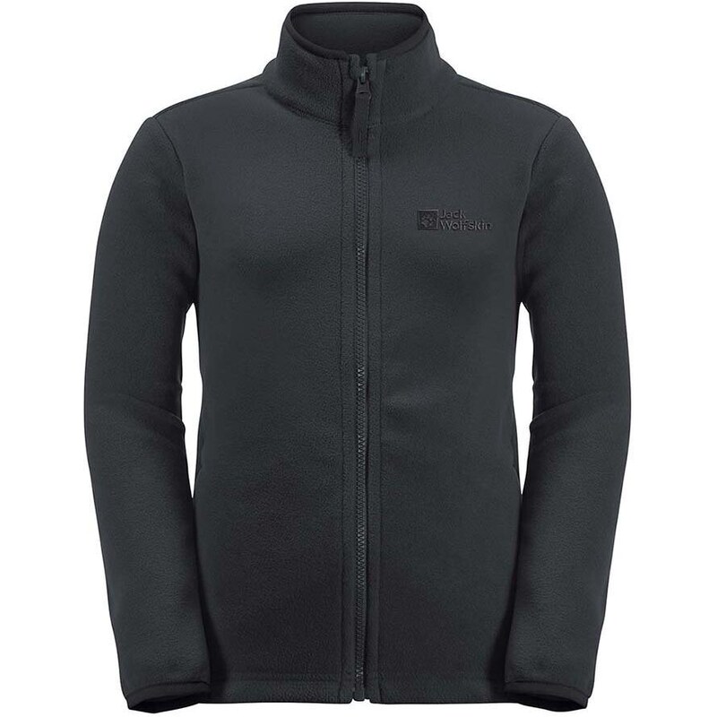 Dětská mikina Jack Wolfskin TAUNUS JACKET K černá barva, hladká