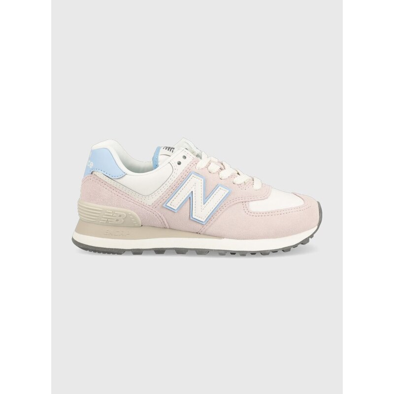 Sneakers boty New Balance WL574QC růžová barva