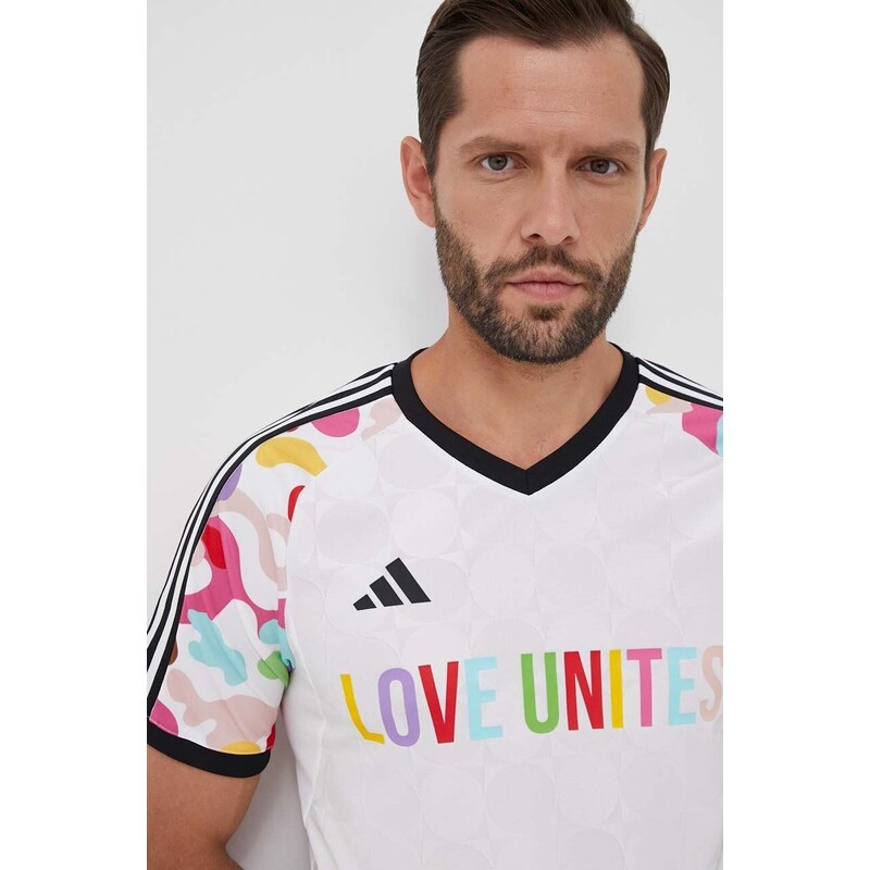 Tréninkové tričko adidas Performance Pride Tiro bílá barva