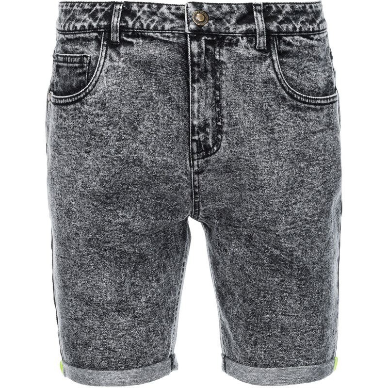 Ombre Men's denim marbled shorts - gray