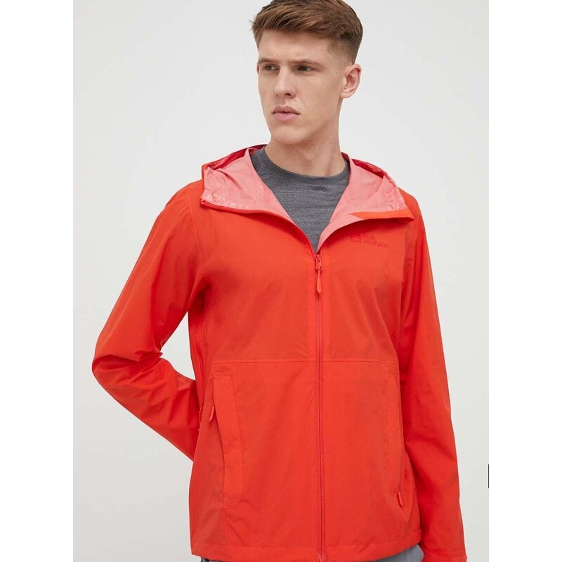 Outdoorová bunda Jack Wolfskin Elsberg 2.5L JKT oranžová barva, 1115881