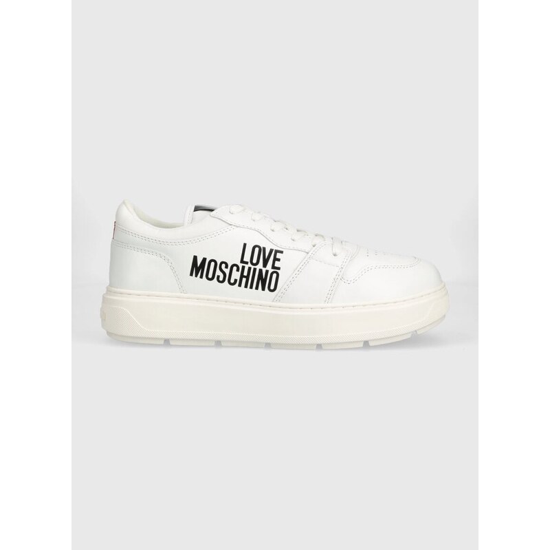 Kožené sneakers boty Love Moschino bílá barva, JA15274G0GIAB10A