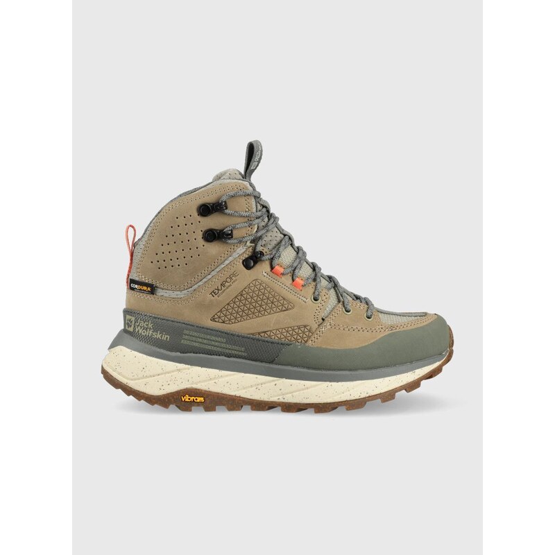 Boty Jack Wolfskin Terraquest Texapore Mid dámské, zelená barva