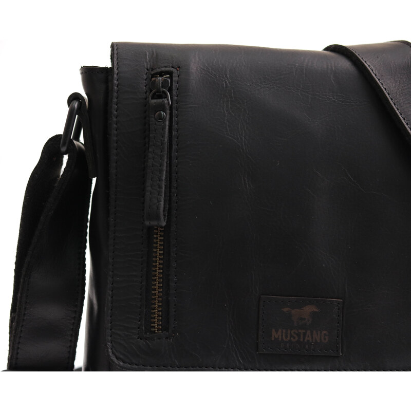 Pánská kožená taška přes rameno Mustang San Remo černá