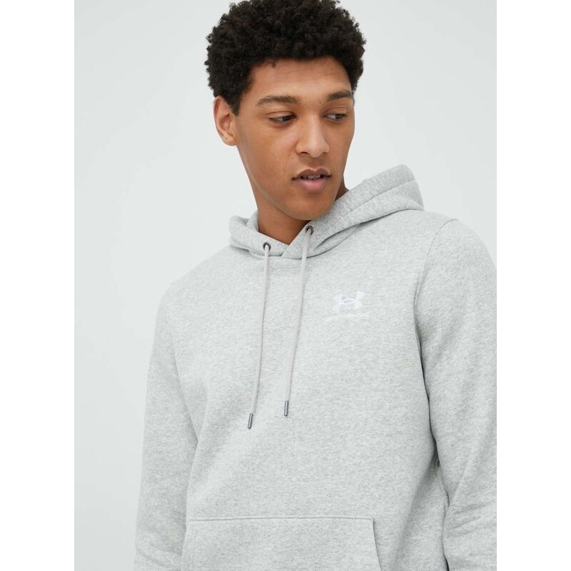 Mikina Under Armour pánská, šedá barva, s kapucí, s aplikací, 1373880