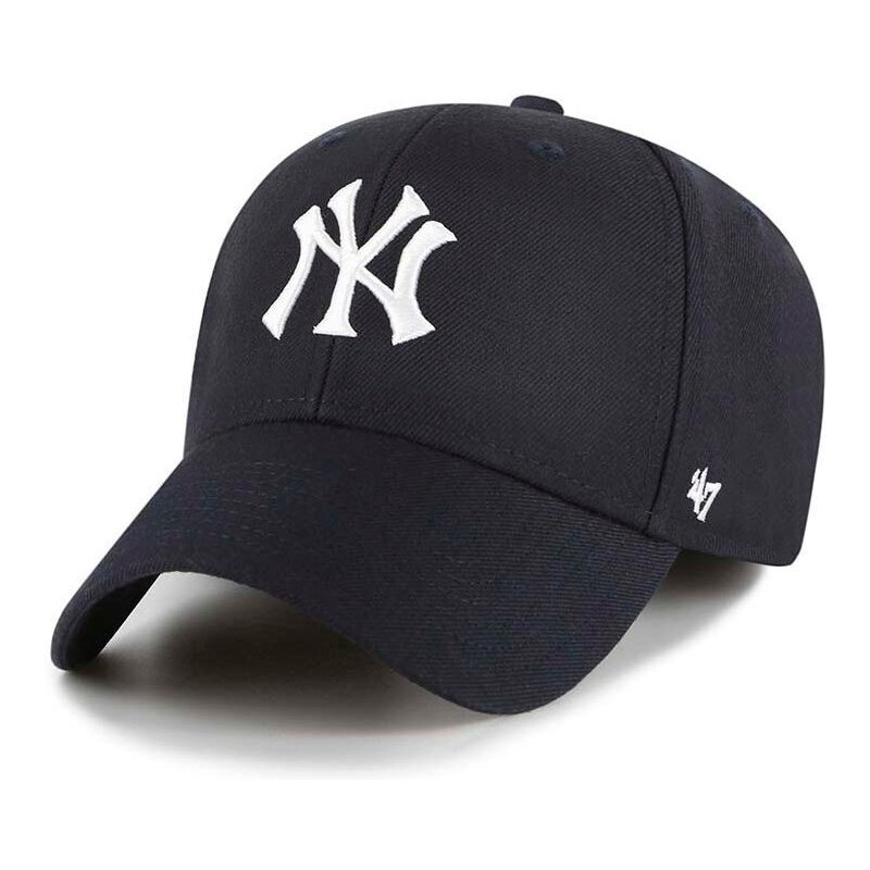 Čepice s vlněnou směsí 47brand MLB New York Yankees tmavomodrá barva, s aplikací, B-MVPSP17WBP-NYC