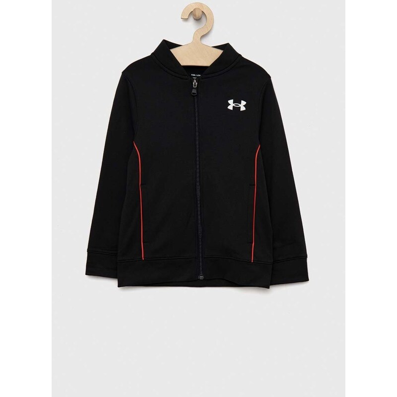 Dětská mikina Under Armour černá barva, hladká