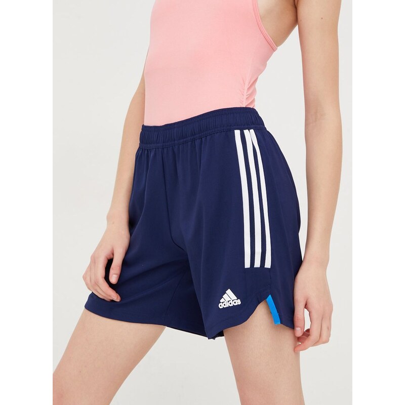 Tréninkové šortky adidas Performance Condivo 22 dámské, tmavomodrá barva, s aplikací, high waist