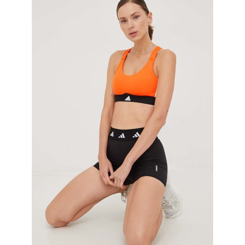 Tréninkové šortky adidas Performance Period Proof dámské, černá barva, s potiskem, high waist