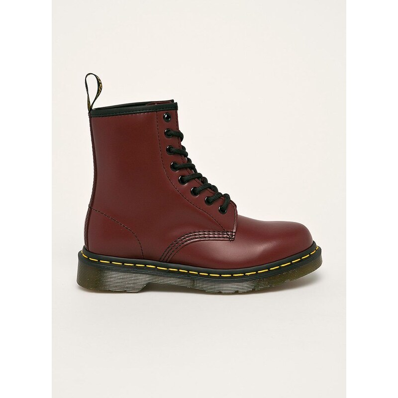 Kožené workery Dr. Martens 1460 vínová barva, na platformě, 11822600