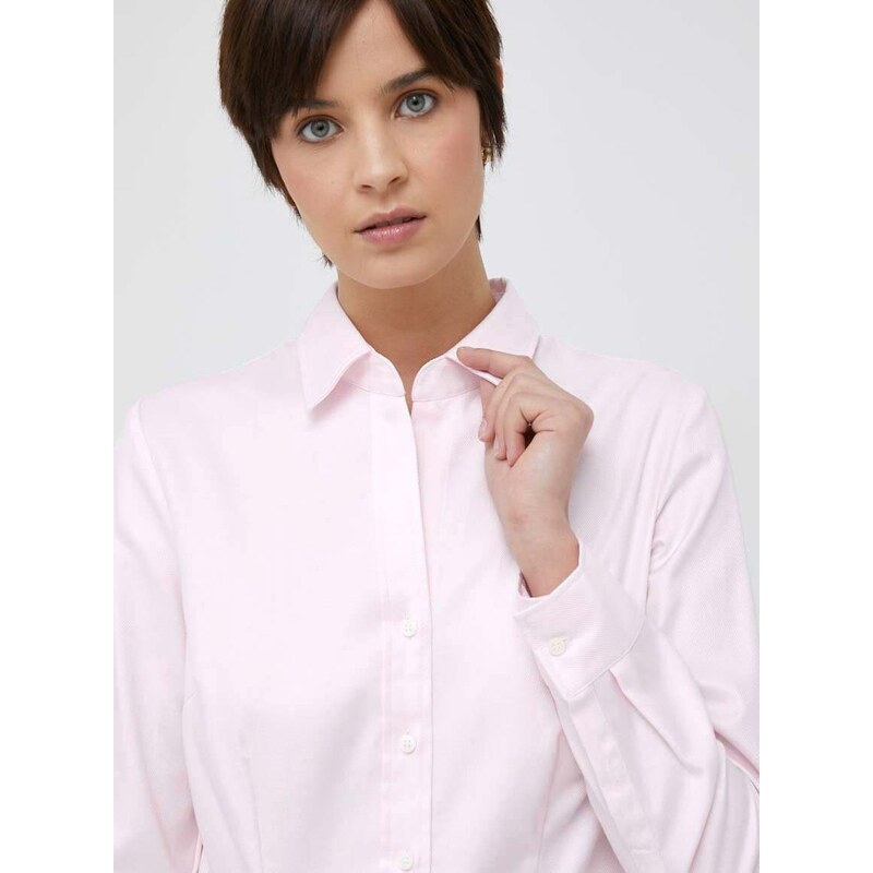 Košile Seidensticker růžová barva, slim, s klasickým límcem, 60.080645