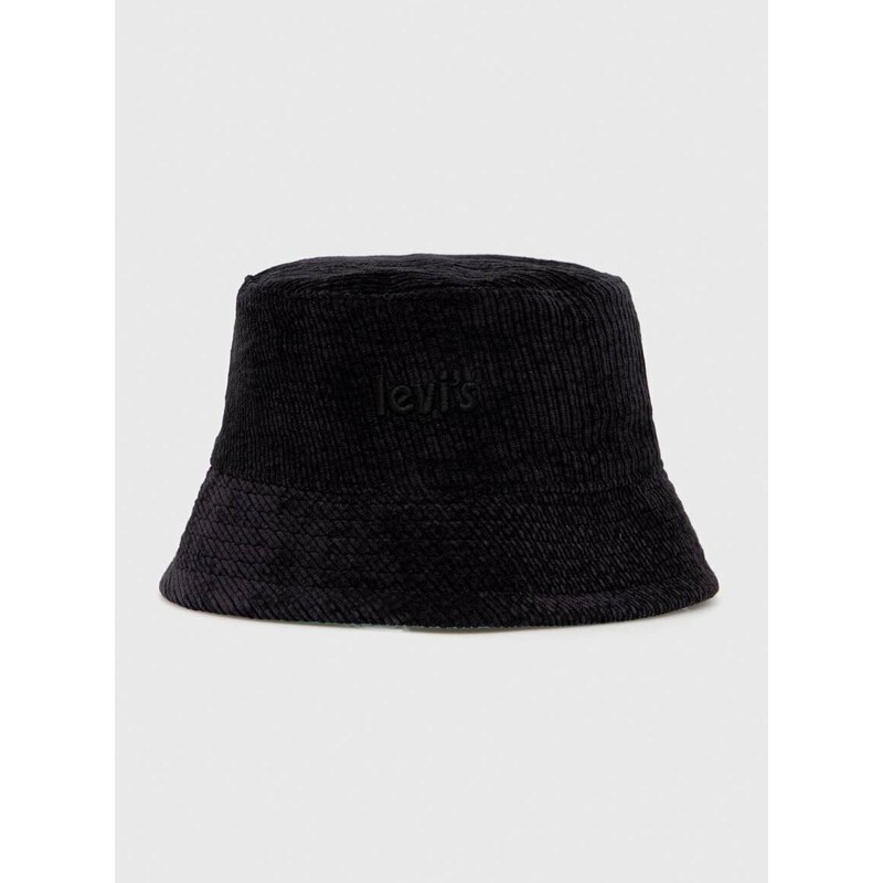 Oboustranný klobouk Levi's černá barva