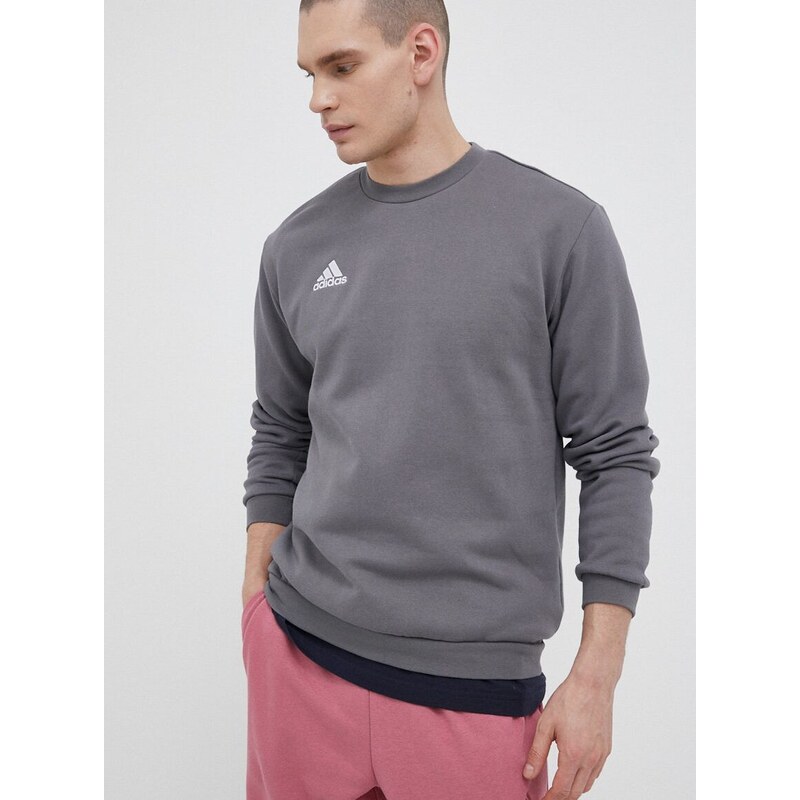 Mikina adidas Performance pánská, šedá barva, hladká, H57479