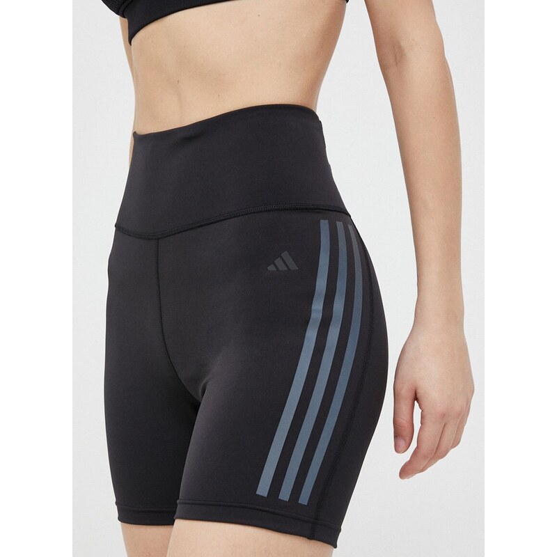 Běžecké šortky adidas Performance DailyRun černá barva, s potiskem, high waist