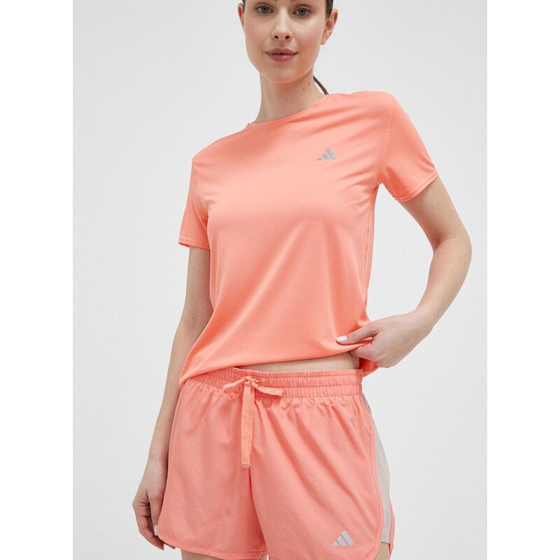 Běžecké šortky adidas Performance Run It oranžová barva, s potiskem, medium waist