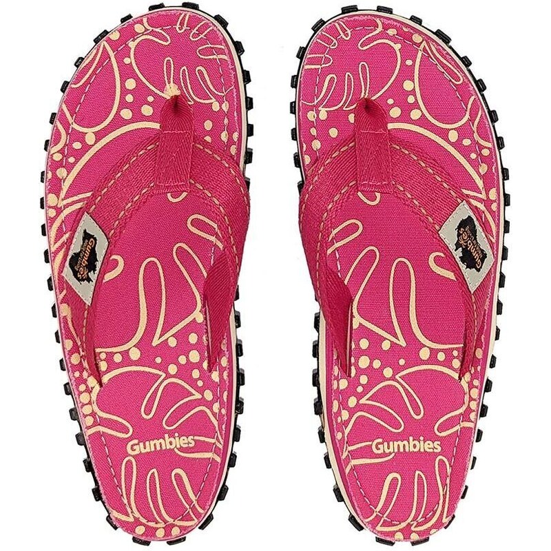 Žabky Gumbies Islander dámské, růžová barva, na plochém podpatku