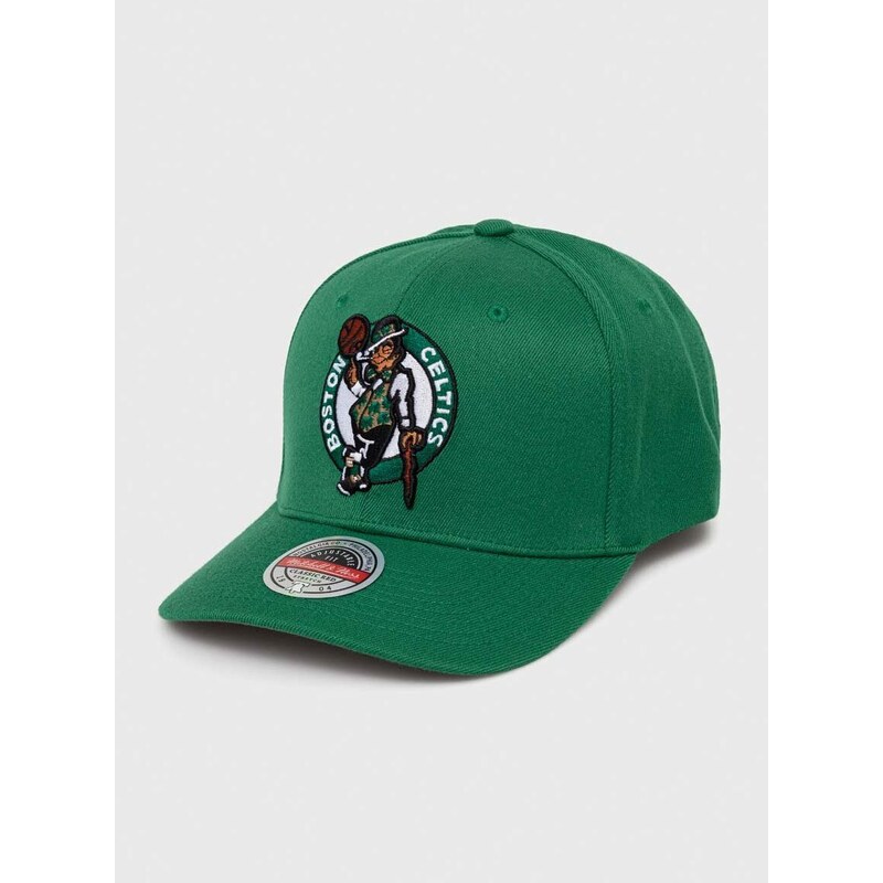 Čepice s vlněnou směsí Mitchell&Ness Boson Celtics zelená barva, s aplikací