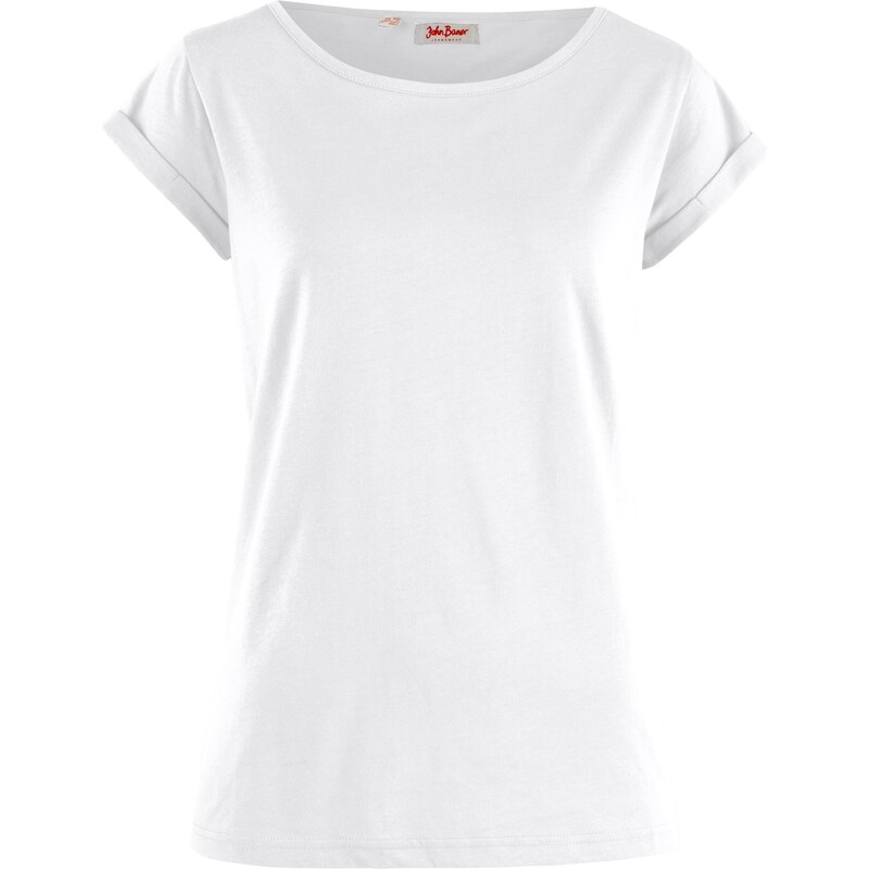 bonprix Bavlněné tričko, krátký rukáv Bílá