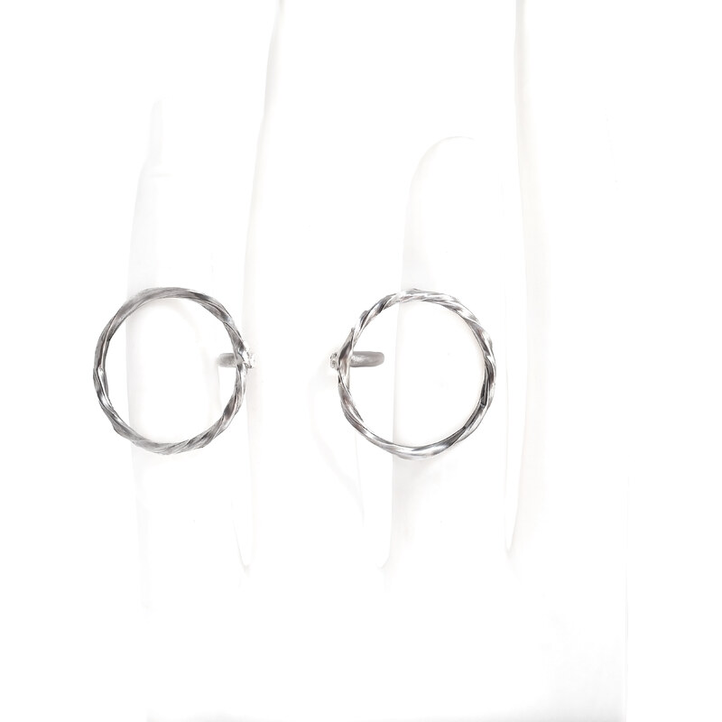 Klára Bílá Jewellery Dámský stříbrný dvojitý prsten Implicate 41 (13,0mm), Stříbro 925/1000
