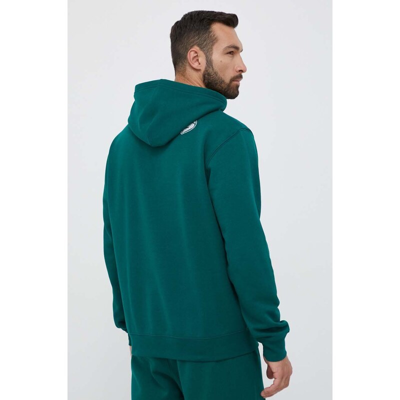 Mikina adidas pánská, zelená barva, s kapucí, s aplikací