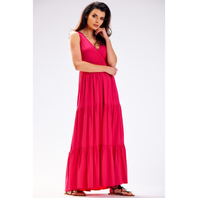 Awama Womans Dress A581 Fuchsia