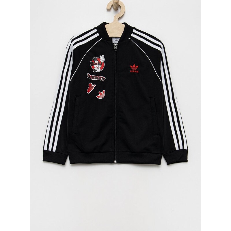 Dětská mikina adidas Originals HF7577 černá barva, s potiskem