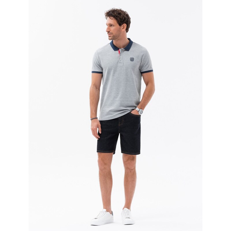 Ombre Men's polo shirt with contrasting elements