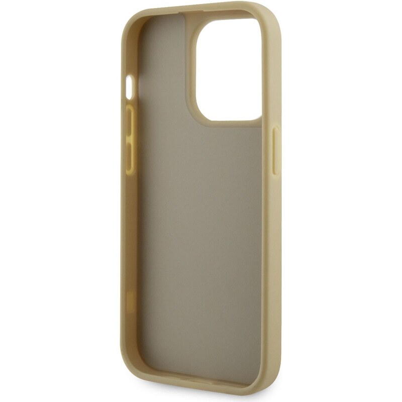 Ochranný kryt pro iPhone 14 Pro - Guess, Rhinestones Triangle Metal Logo Gold