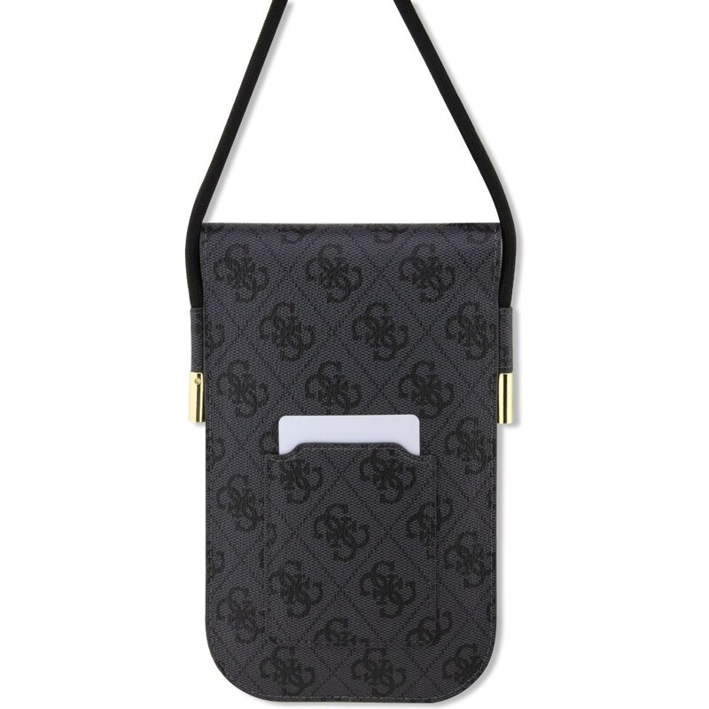 Univerzální pouzdro / taška s kapsou na mobil - Guess, 4G Metal Logo Script Black