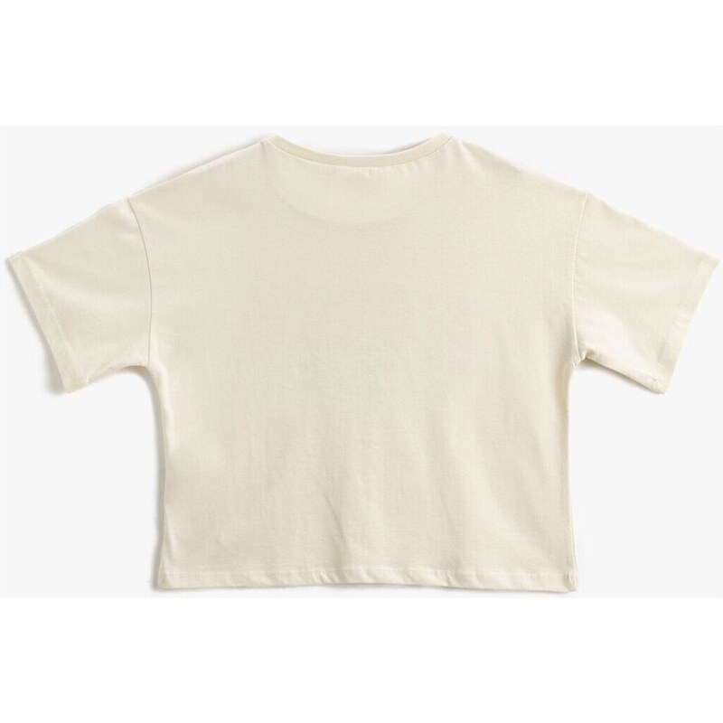 Koton T-Shirt Crop Oversize Short Sleeves Crewneck Printed