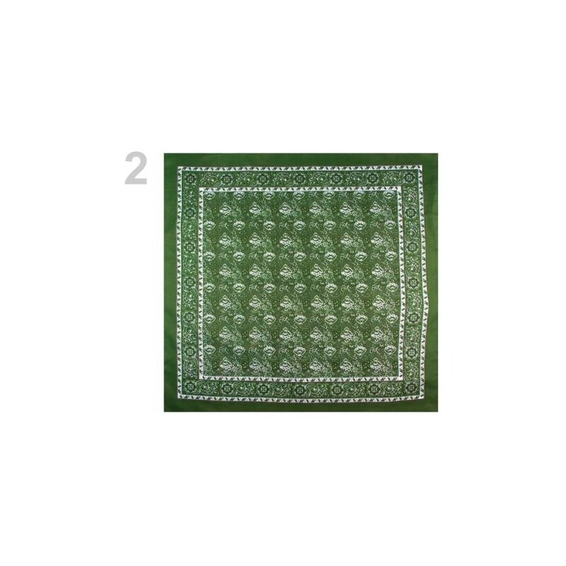 Stoklasa Bavlněný šátek 70x70 cm kašmírový vzor (1 ks) - 2 zelená smrková