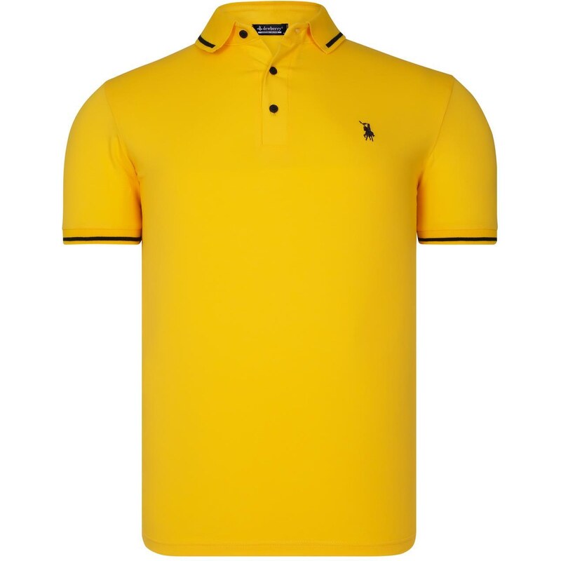 DOUBLE SET T8586 DEWBERRY MEN'S T-SHIRT-WHITE-YELLOW