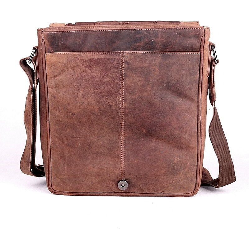 Velká pánská kožená crossbody taška GreenWood no. 584 hnědá