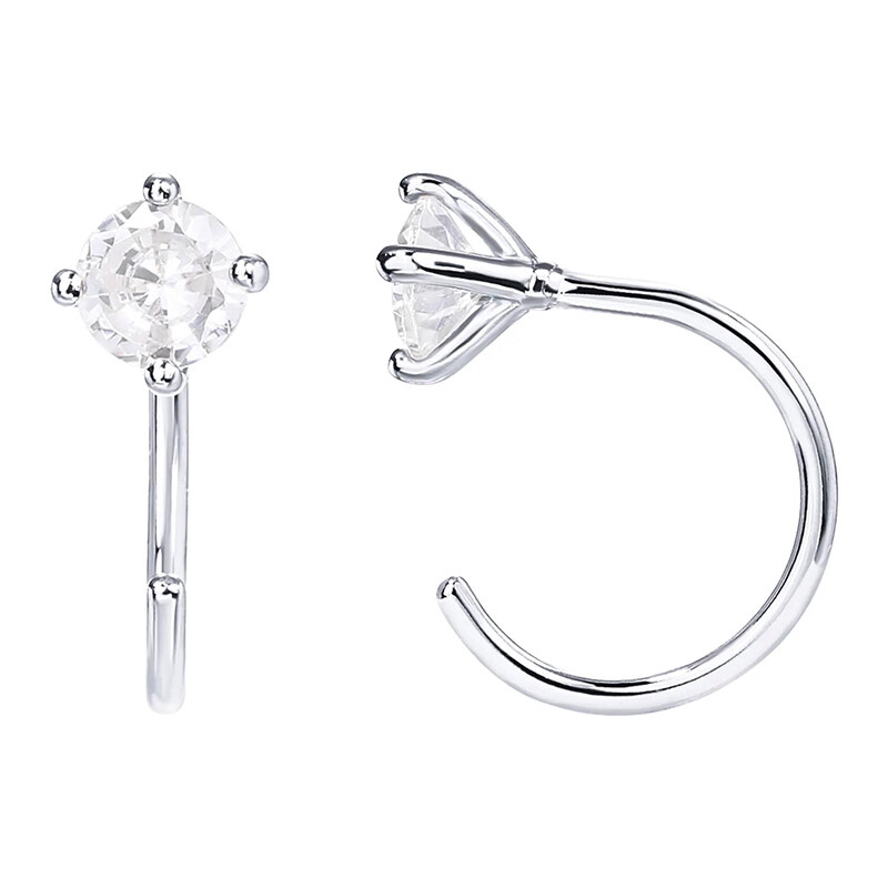 SYLVIENE Stříbrné náušnice Huggers se Zirkonem 6 mm 82975363